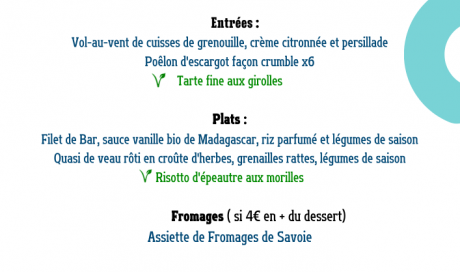 Menu fête des mères - Le Relais Gourmand - Chanaz